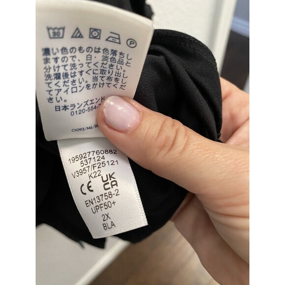 Land's End Women's Long Sleeve Soft Performance Roll Tab Tunic 2XL Black - Picture 9 of 12